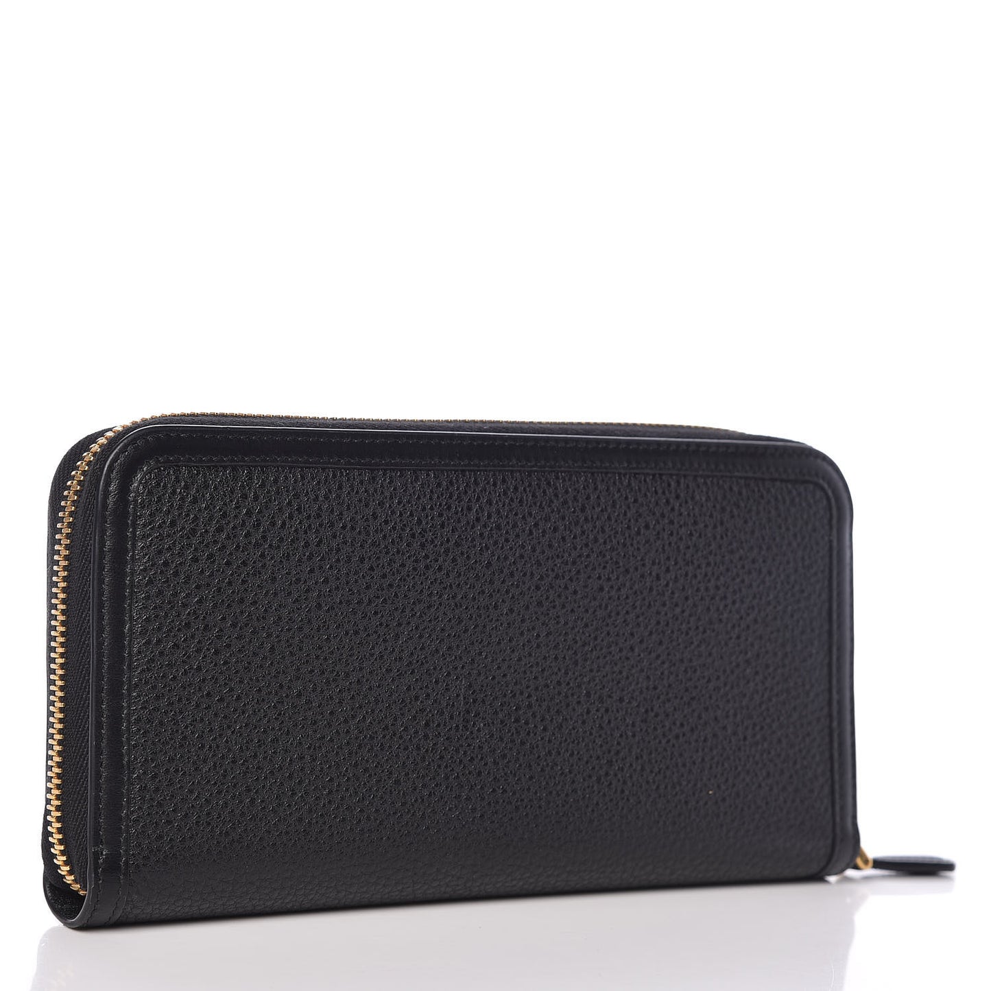 Vitello Daino Zip Around Wallet Black