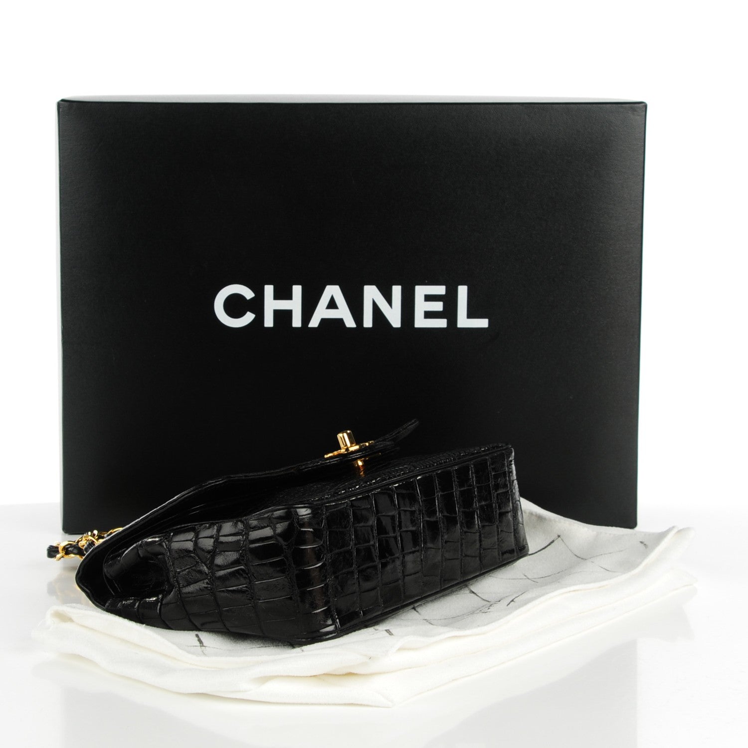Chanel Alligator Medium Double Flap Black 4 of 13