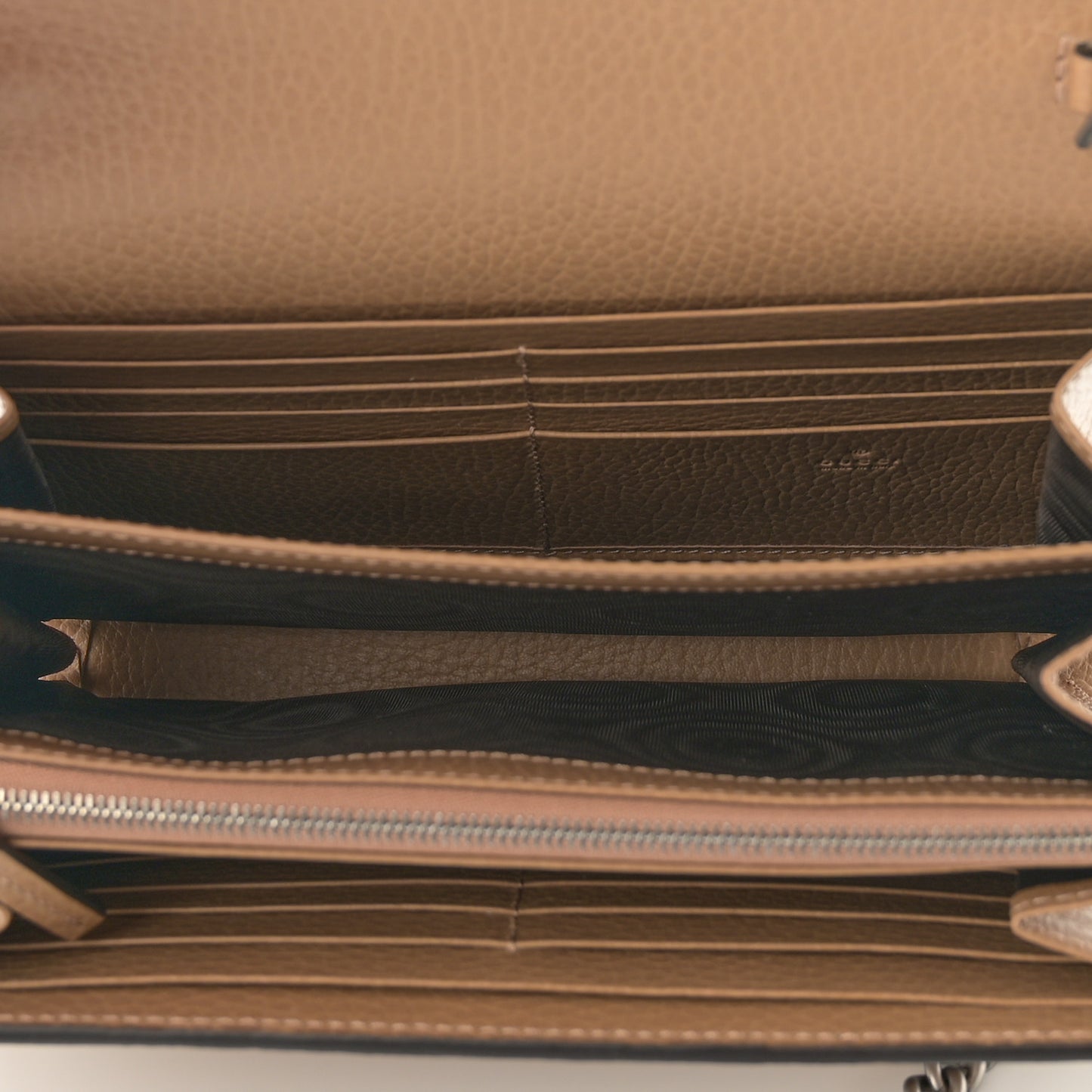 Dollar Calfskin Crystal Mini Dionysus Chain Wallet Natural Tan Black Diamond