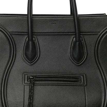 Celine Grained Calfskin Medium Phantom Luggage Black 8 of 10