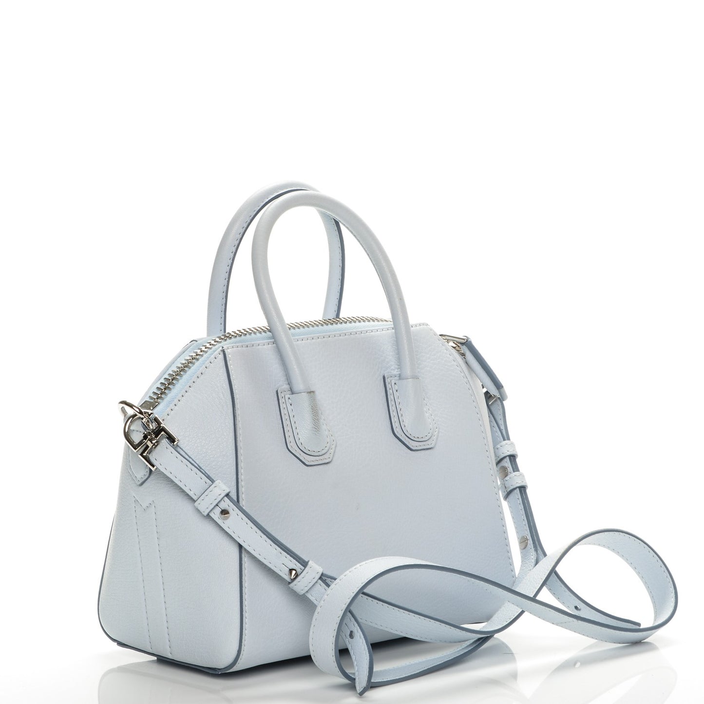 Sugar Goatskin Mini Antigona Baby Blue