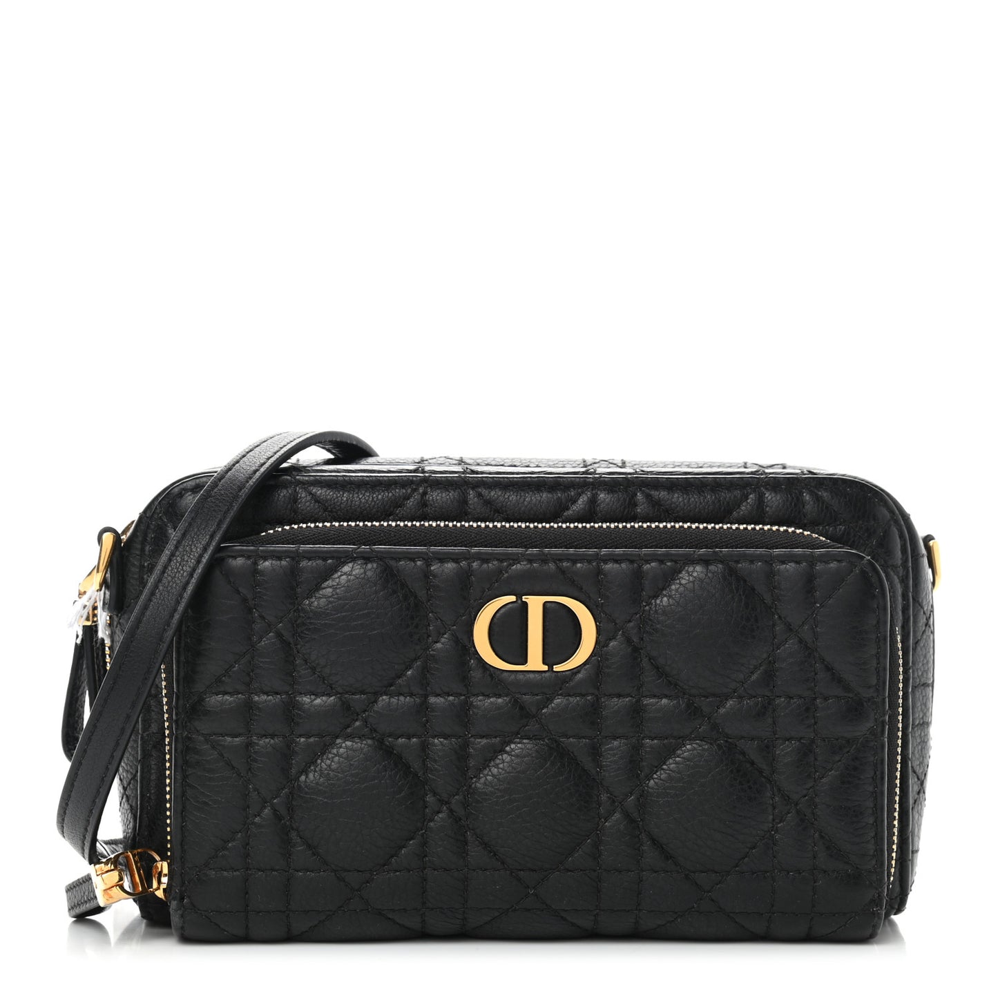 Supple Calfskin Caro Double Pouch Black