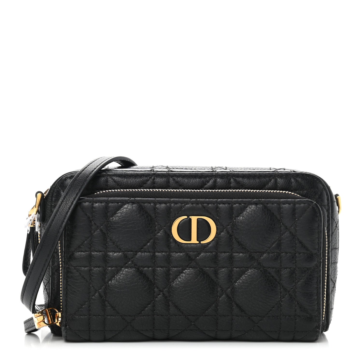 Christian Dior Supple Calfskin Caro Double Pouch Black 1 of 9