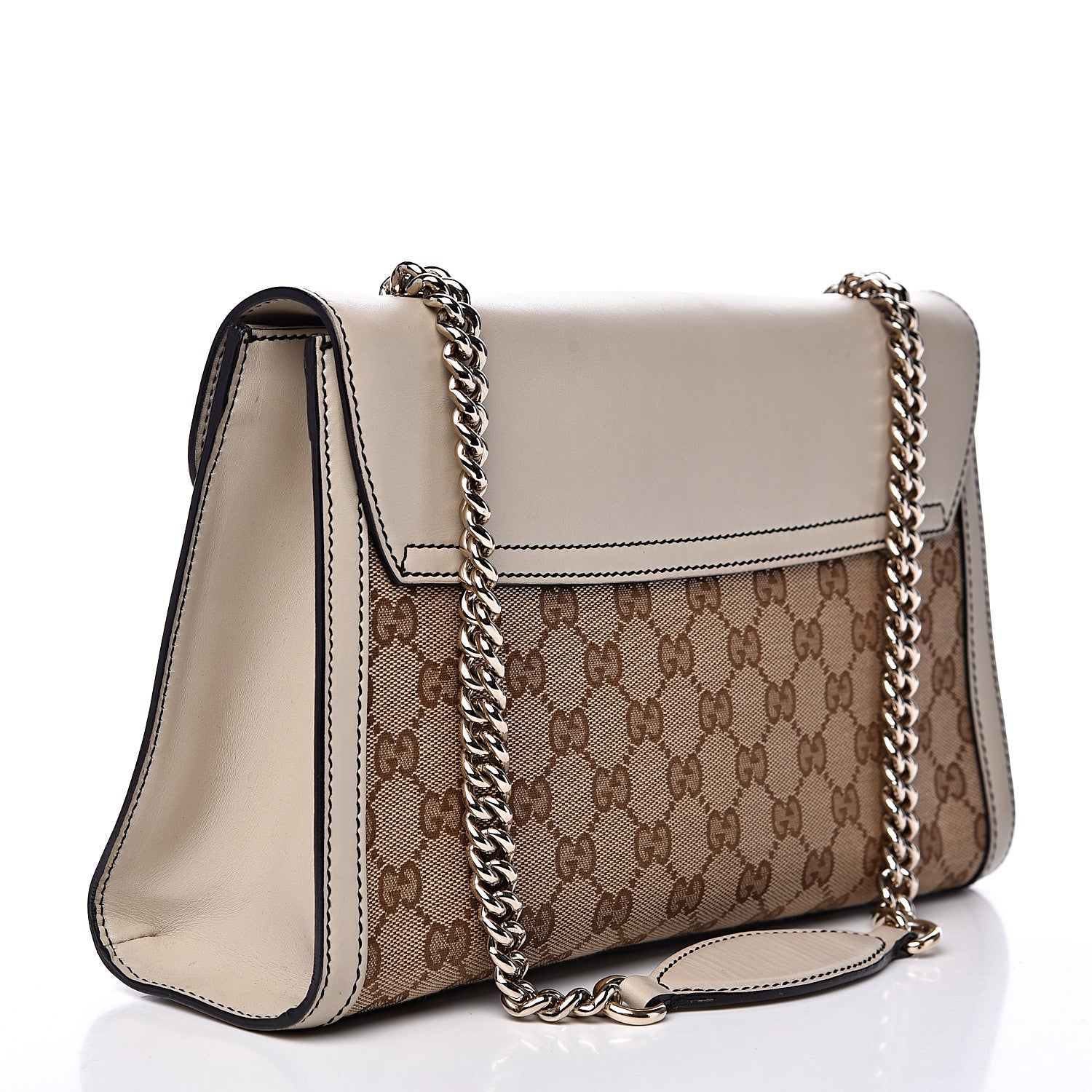 Gucci Monogram Margaux Calfskin Medium Emily Chain Shoulder Bag Beige Ebony Mystic White 2 of 15