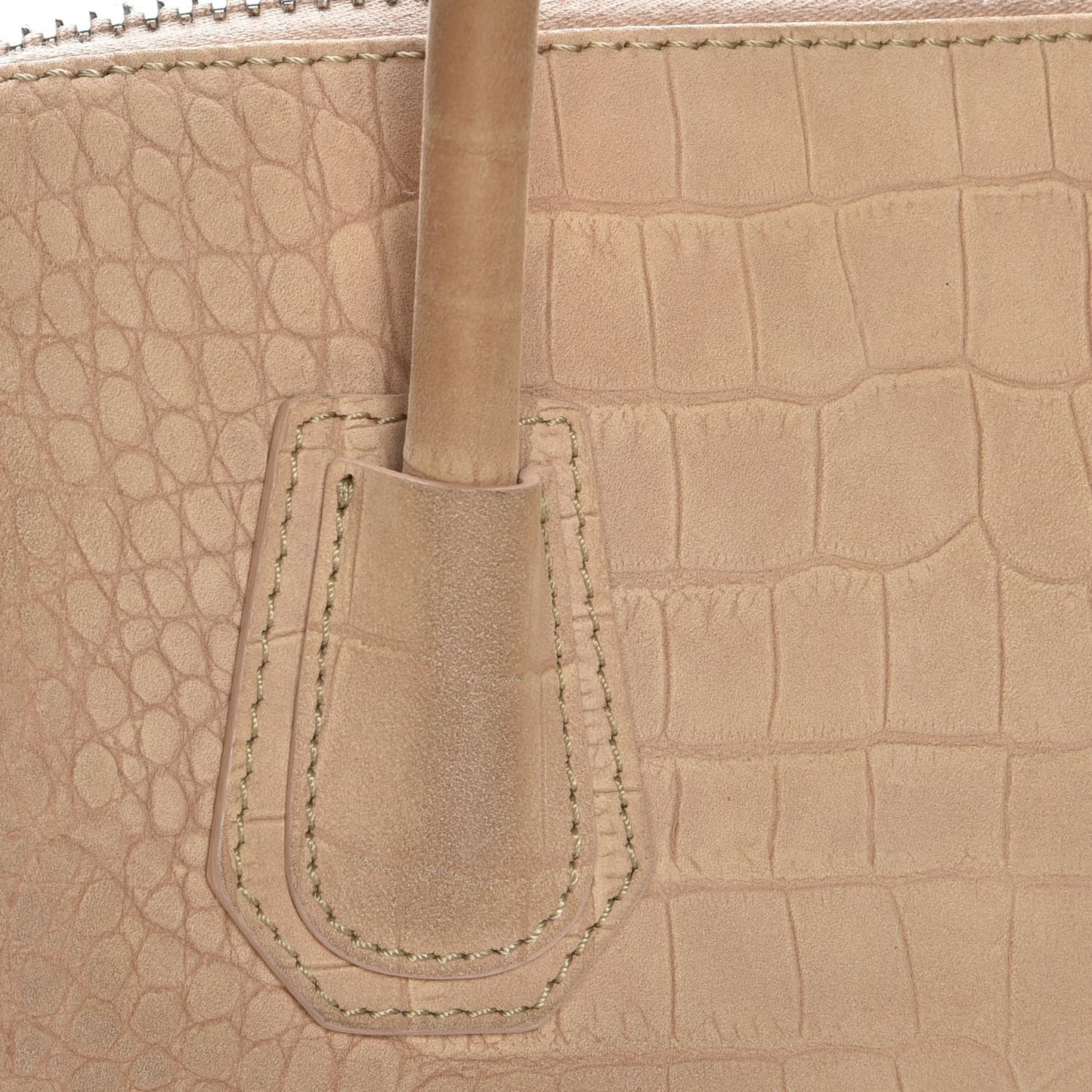Nubuck Crocodile Embossed Small Antigona Beige