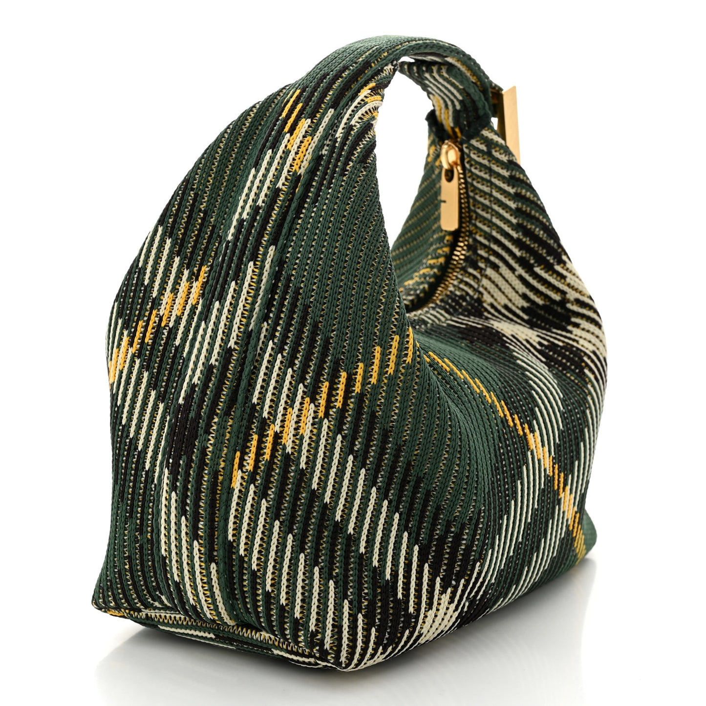 Canvas Knitted Check Mini Peg Duffle Bag Ivy
