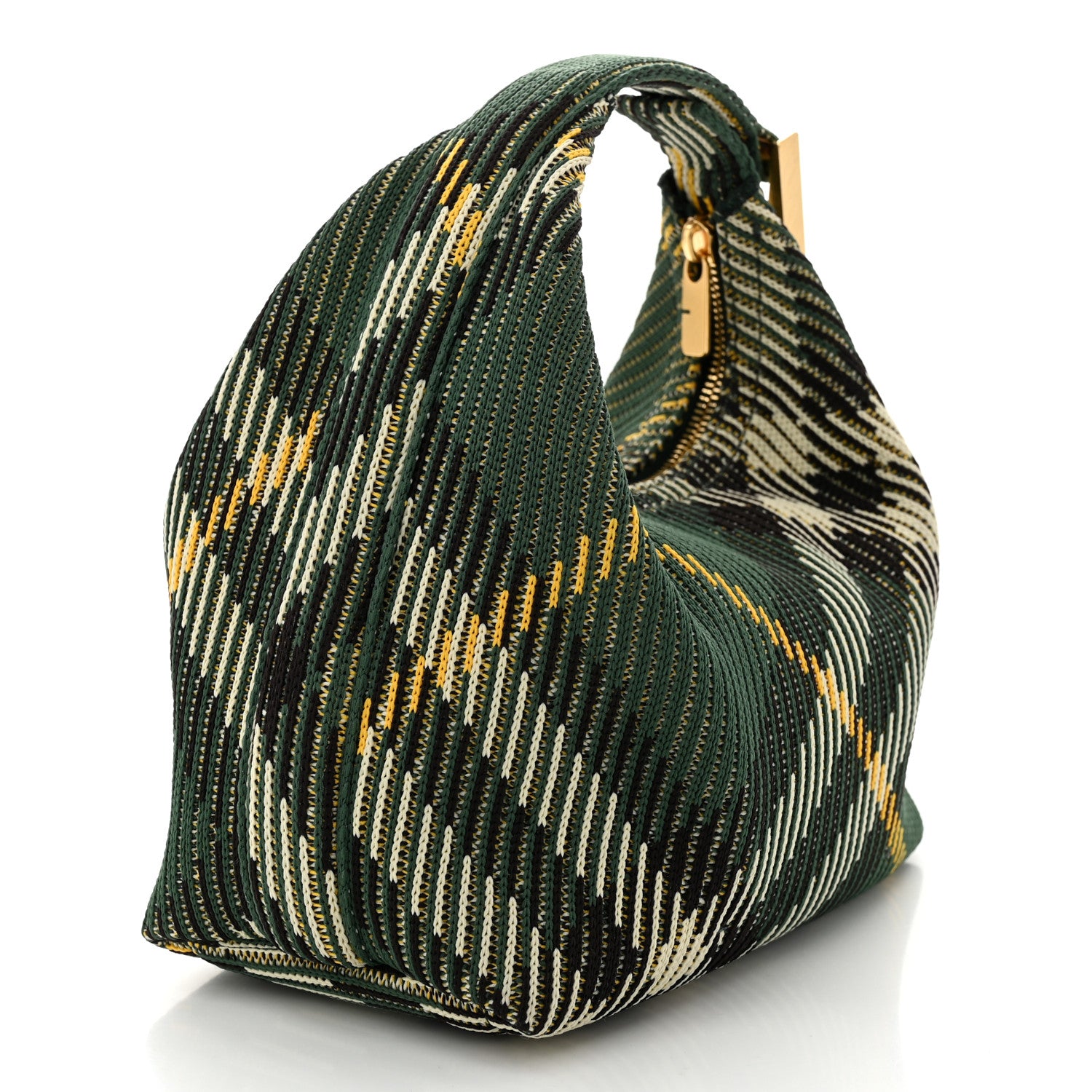 Burberry Canvas Knitted Check Mini Peg Duffle Bag Ivy 3 of 9