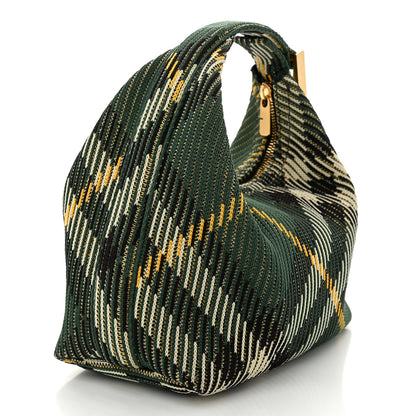 Burberry Canvas Knitted Check Mini Peg Duffle Bag Ivy 3 of 9