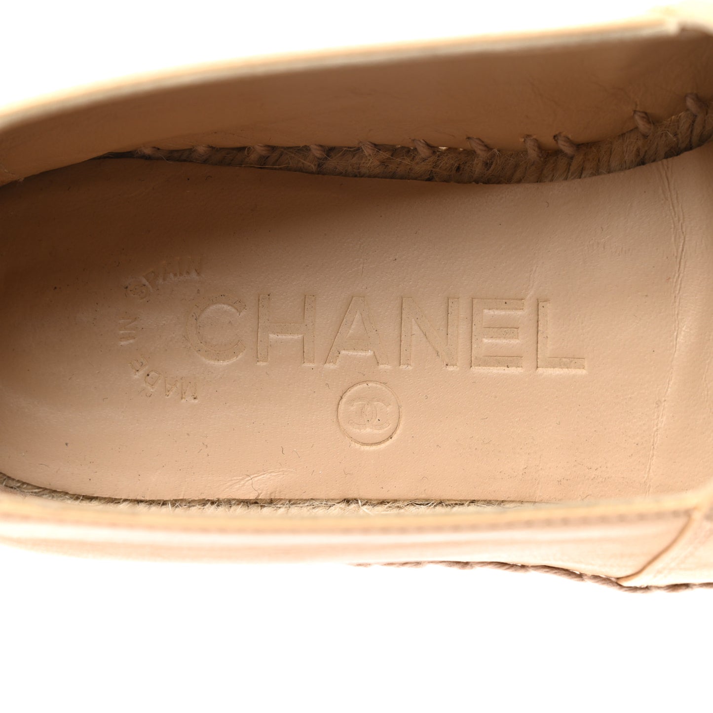 Lambskin CC Espadrilles 36 Beige Black