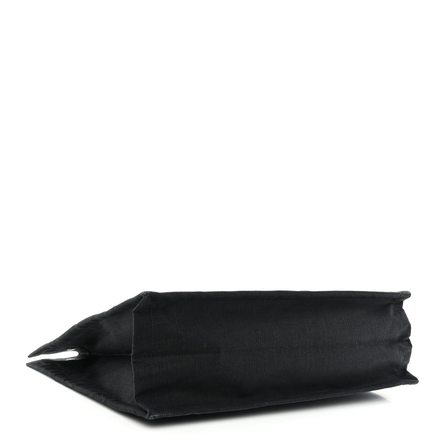 Raffia Linen Calfskin Rive Gauche Tote Black