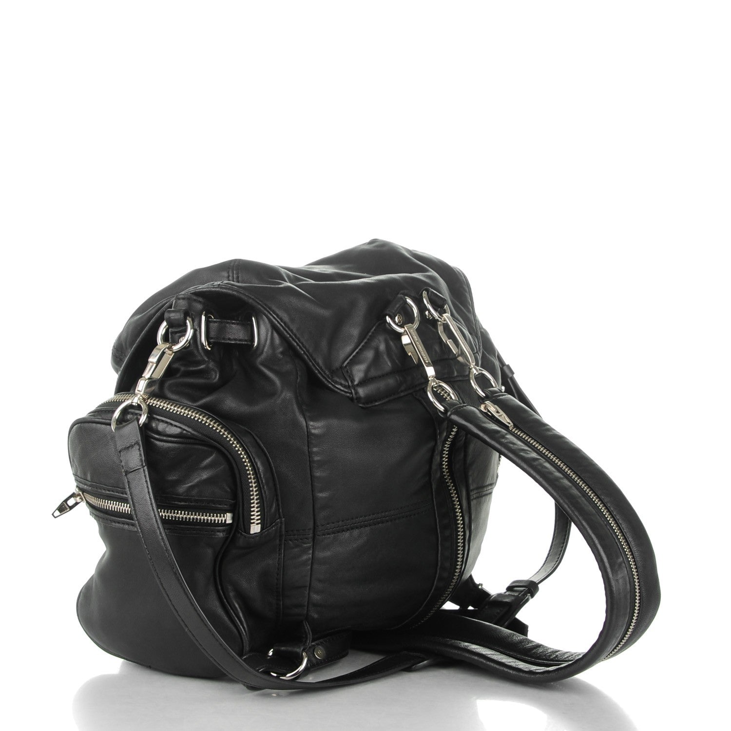 Alexander Wang Lambskin Marti Backpack Washed Black Rhodium Hardware 3 of 7