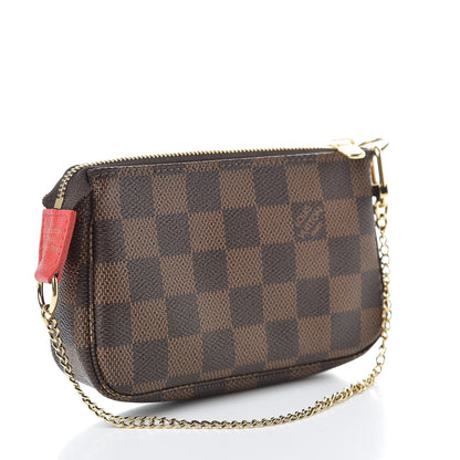 Louis Vuitton Damier Ebene 2019 Christmas Animation Mini Pochette Accessories Red 3 of 7