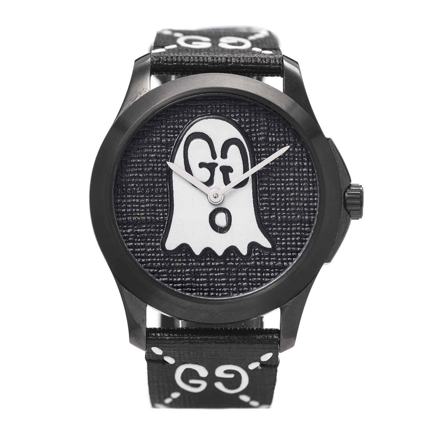 Gucci PVD Stainless Steel Canvas 38mm G-Timeless Ghost Quartz Watch Black 1 of 6