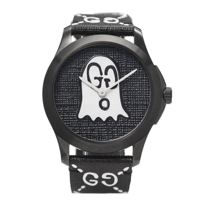 Gucci PVD Stainless Steel Canvas 38mm G-Timeless Ghost Quartz Watch Black 1 of 6