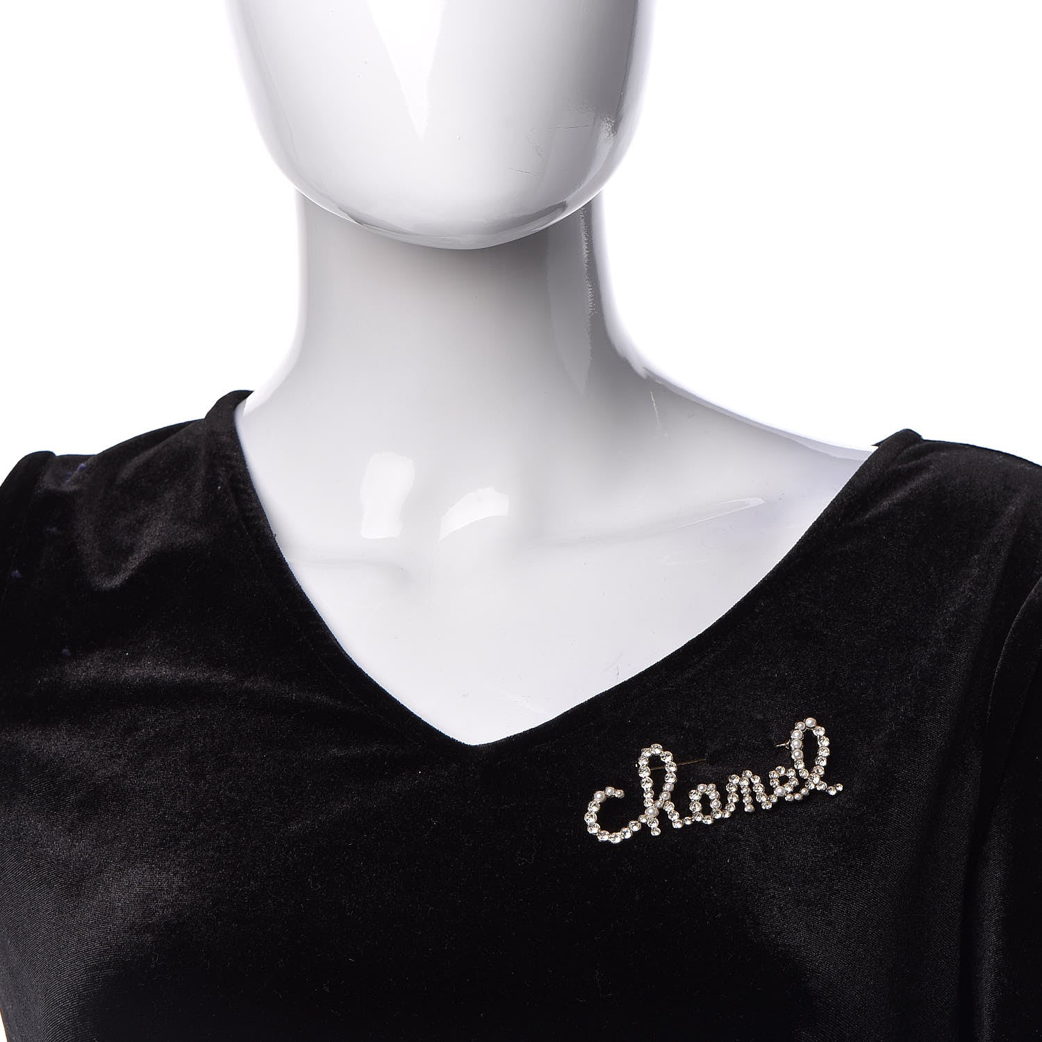 Chanel Metal Glass Swirling Pearls Brooch Pin Gold 2 of 5