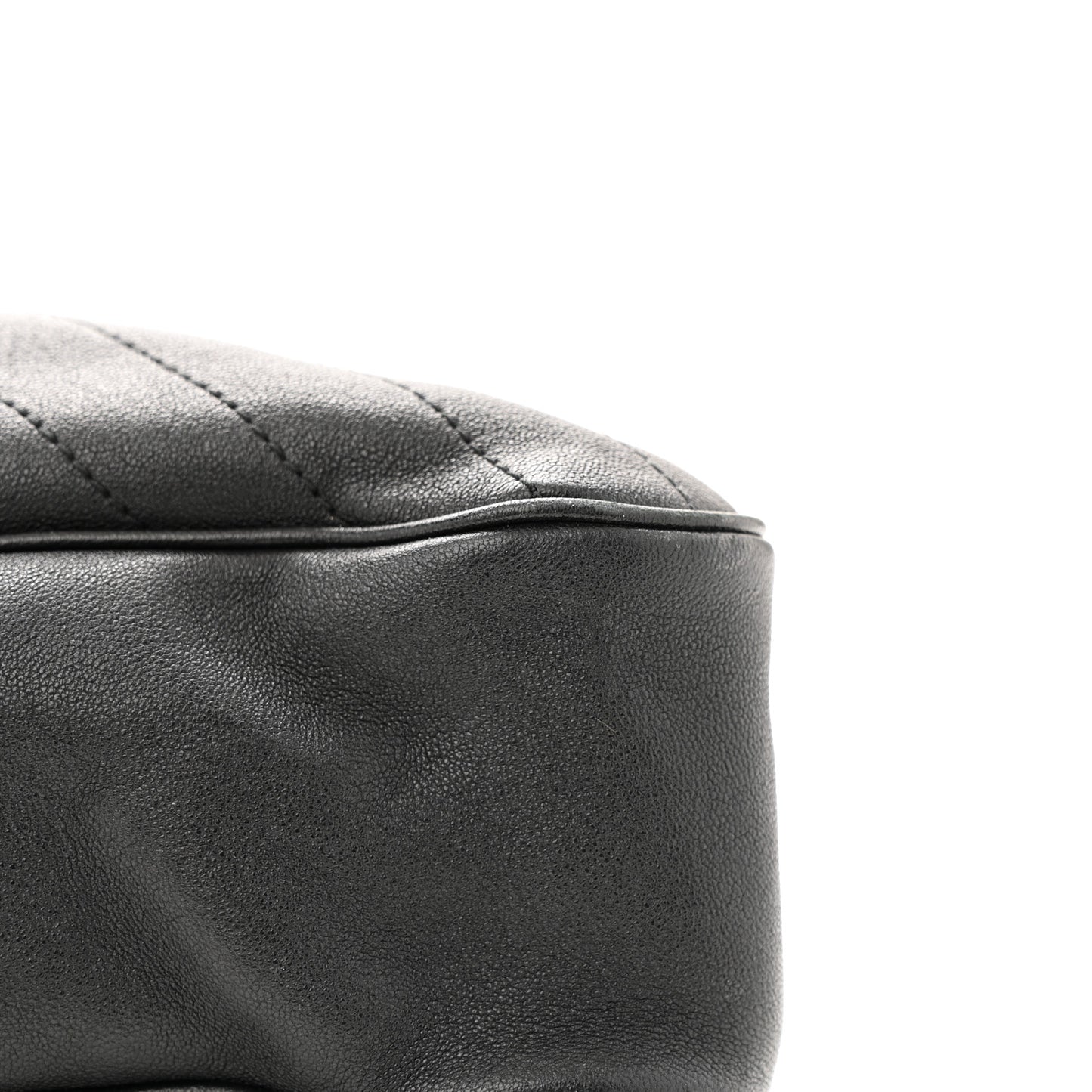 Sakai Be Green Calfskin Diagonal Stitched Medium Blondie Tote  Black