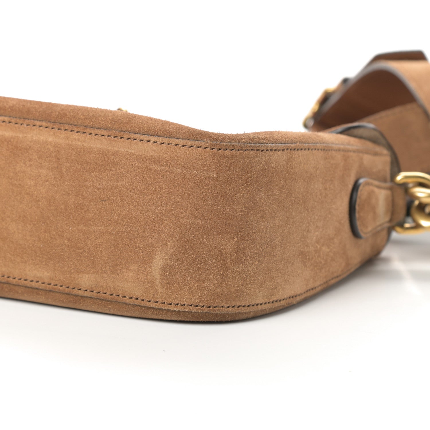 Gucci Suede Medium Lady Web Shoulder Bag New Marron 11 of 13