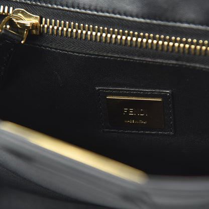 Fendi Vitello Seta Shiny Nappa Large Peekaboo Iconic Satchel Black 8 of 9