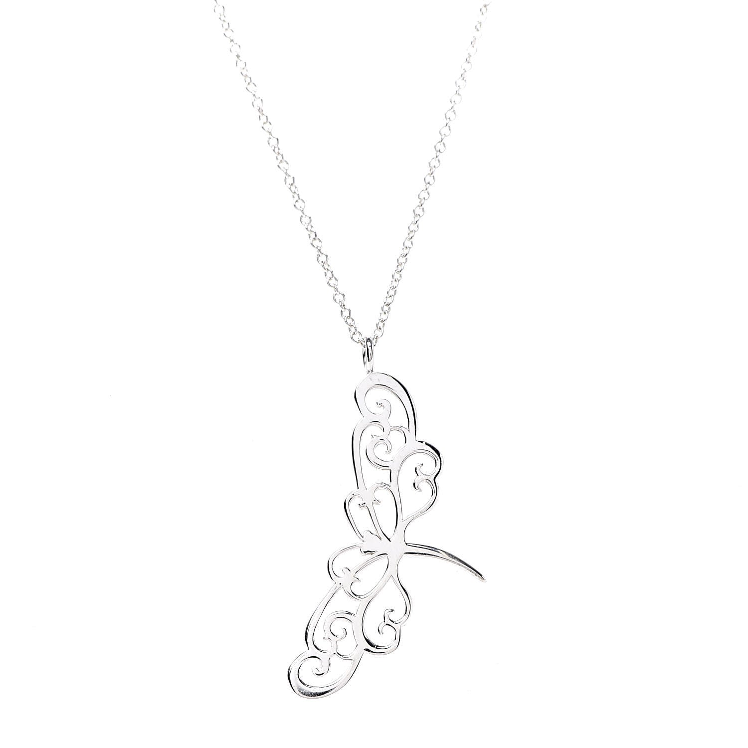 Tiffany Sterling Silver Enchant Dragonfly Pendant Necklace 4 of 6
