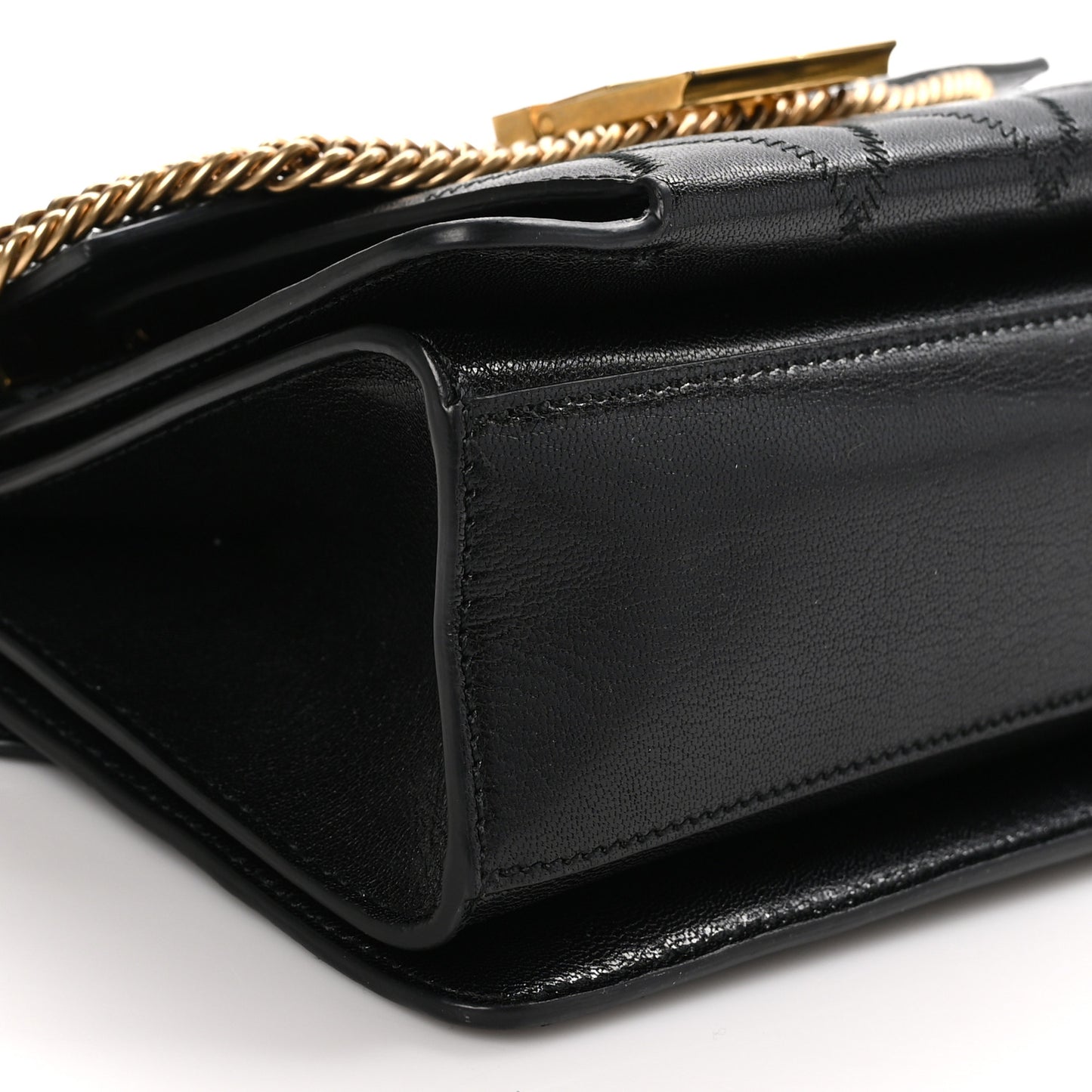Goatskin Quilted Small GV3 Shoulder Bag Black