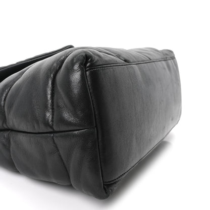 Saint Laurent Lambskin Quilted Medium Loulou Puffer Monogram Chain Satchel Black 8 of 9