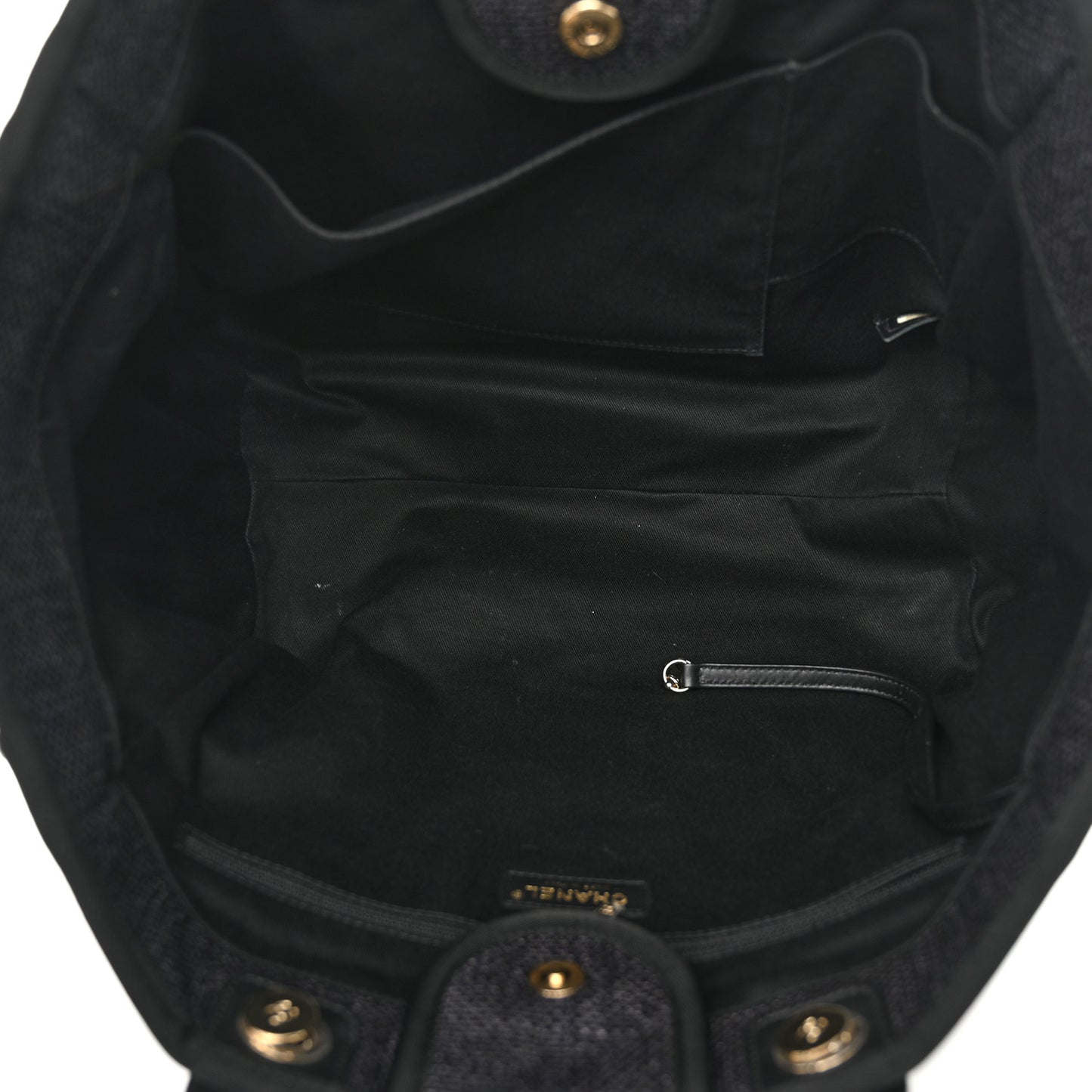Woven Straw Raffia Medium Deauville Tote Black