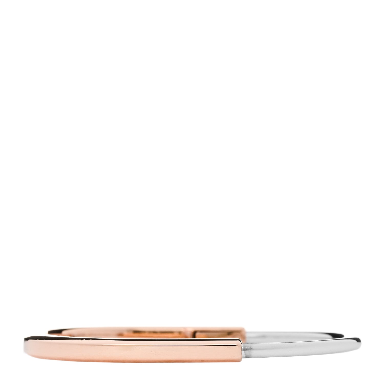 Tiffany 18K Rose White Gold Lock Narrow Bangle Bracelet 1 of 5