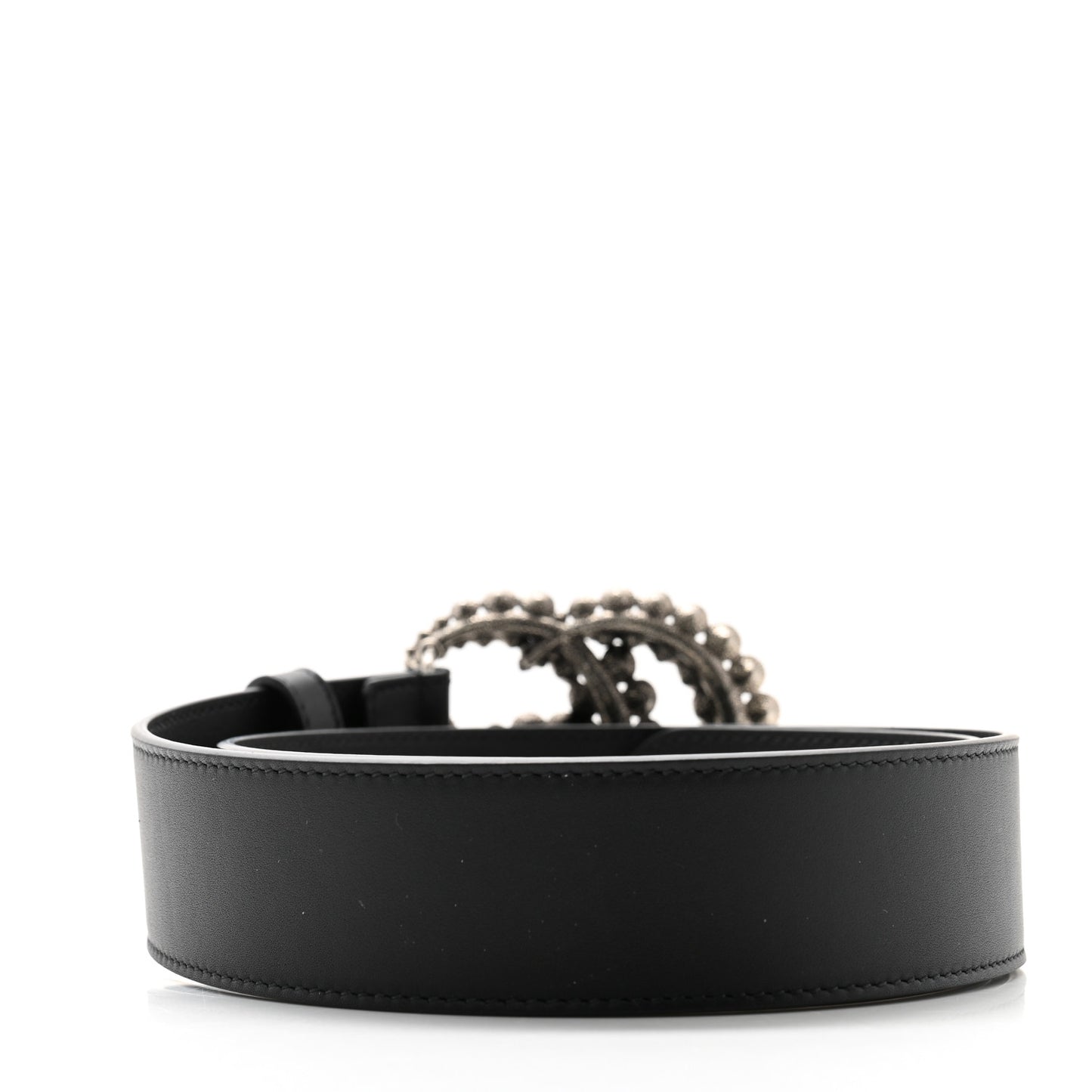 Calfskin Crystal Double G 40mm Belt 80 32 Black