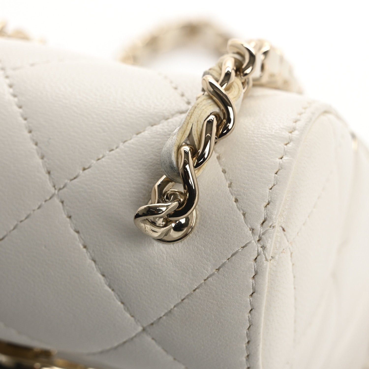 Chanel Lambskin Quilted Small Box With Chain White 12 of 16