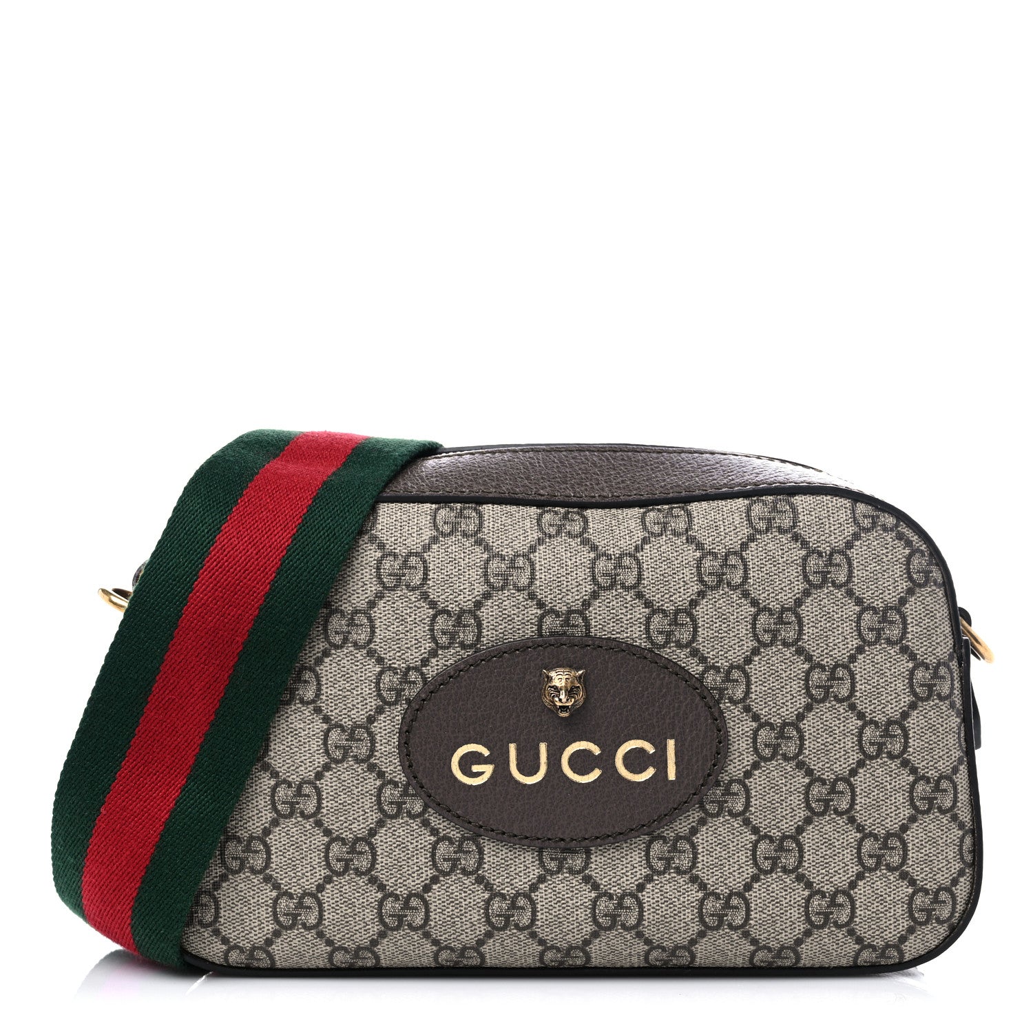 Gucci GG Supreme Monogram Web Neo Vintage Shoulder Bag Beige New Acero Crop 1 of 10