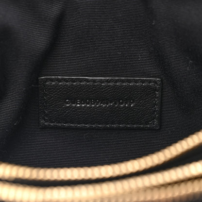 Saint Laurent Grained Lambskin Quilted Mini Becky Double Zip Bag Black 8 of 13