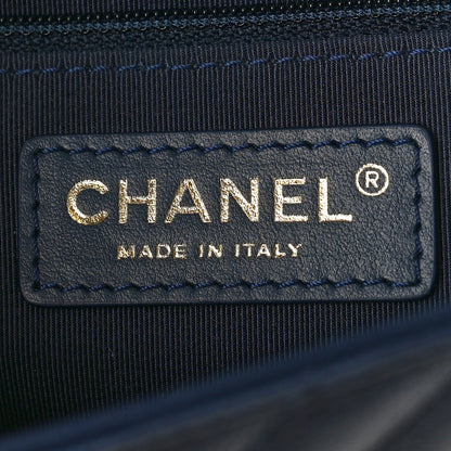 Chanel Calfskin Chevron Quilted Small Messenger Flap Navy 5 of 9