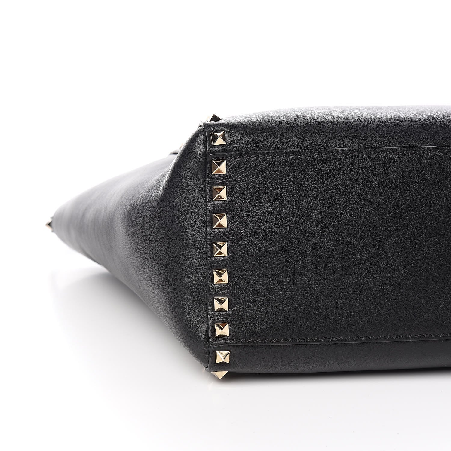 Valentino Garavani Vitello Rockstud Double Handle Tote Black 8 of 10