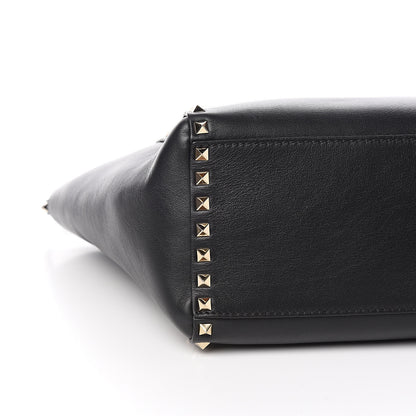 Valentino Garavani Vitello Rockstud Double Handle Tote Black 8 of 10