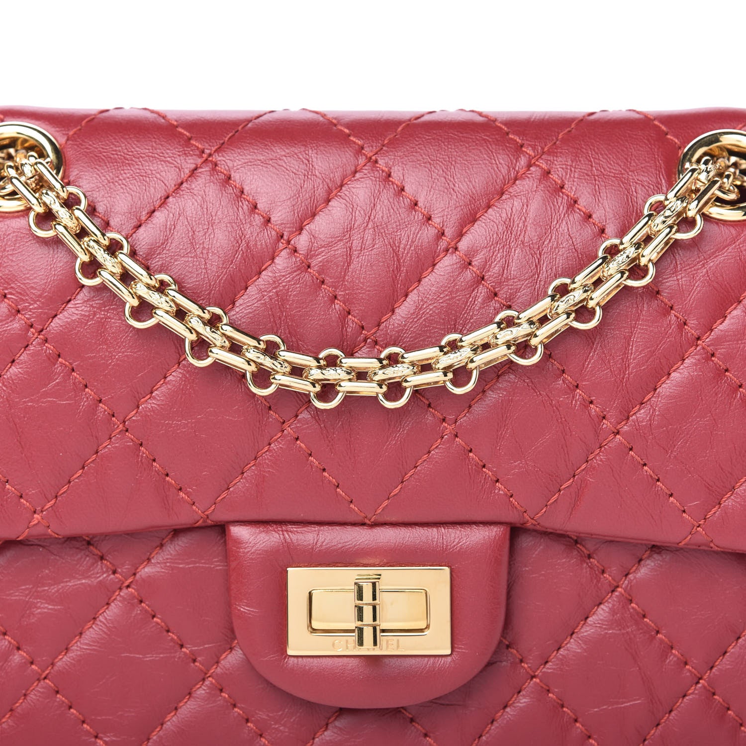 Chanel Aged Calfskin Quilted 2.55 Reissue Mini Flap Red 10 of 11