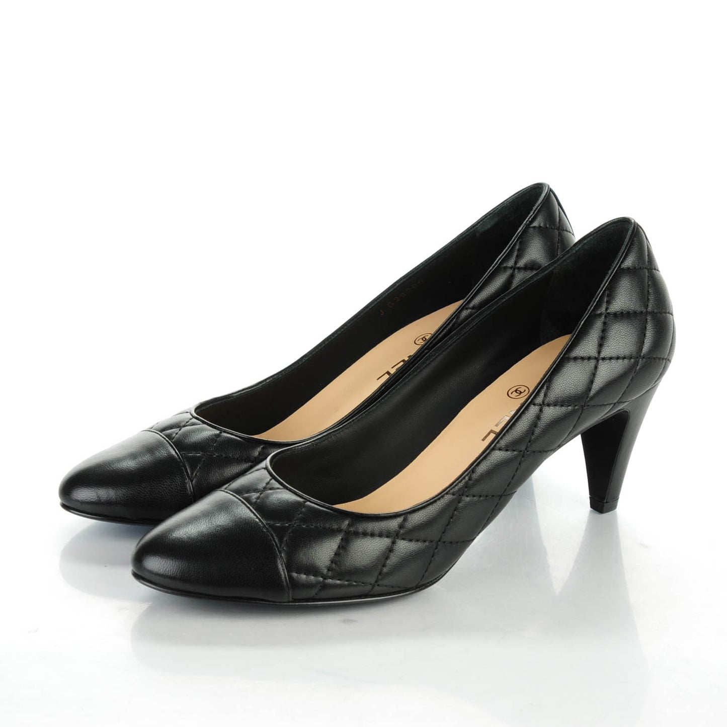 Lambskin Quilted Pumps 39 Black