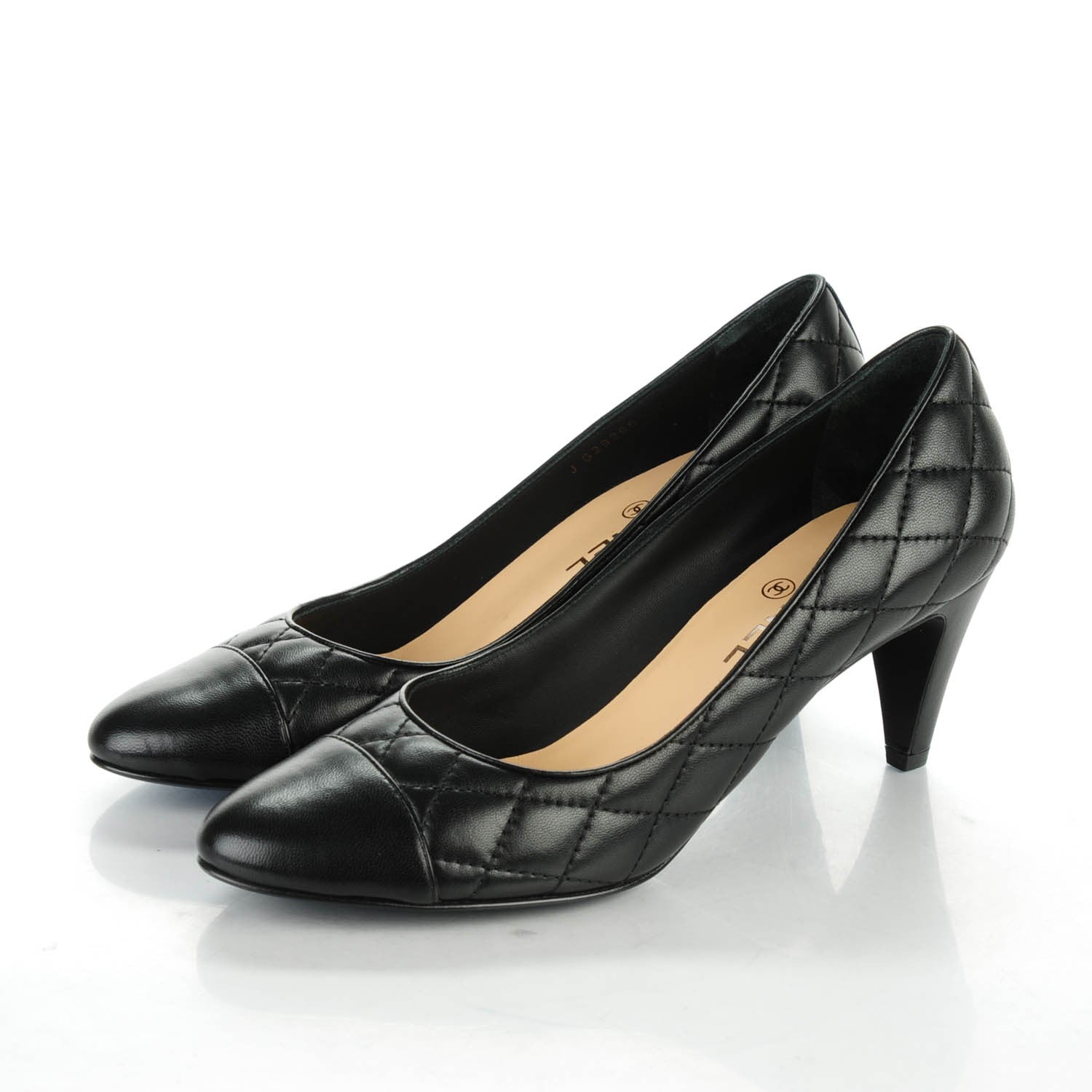Chanel Lambskin Quilted Pumps 39 Black 3 of 10