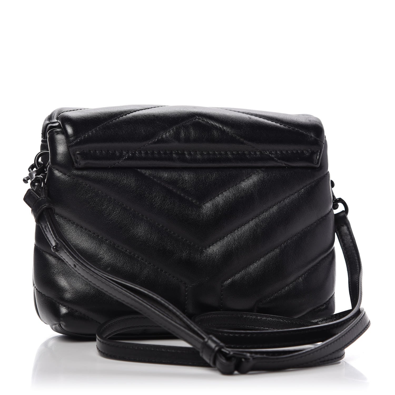 Saint Laurent Calfskin Y Quilted Monogram Toy Loulou Crossbody Bag Black 3 of 10