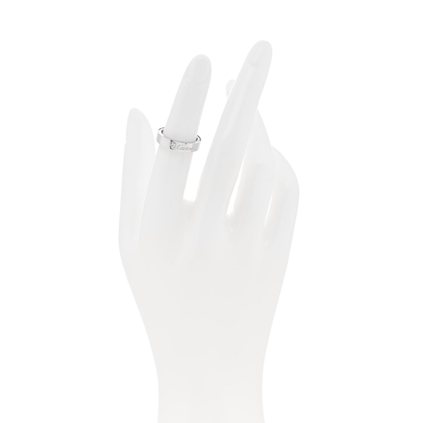 Platinum Diamond 4mm C De Cartier Wedding Band Ring 48 4.5