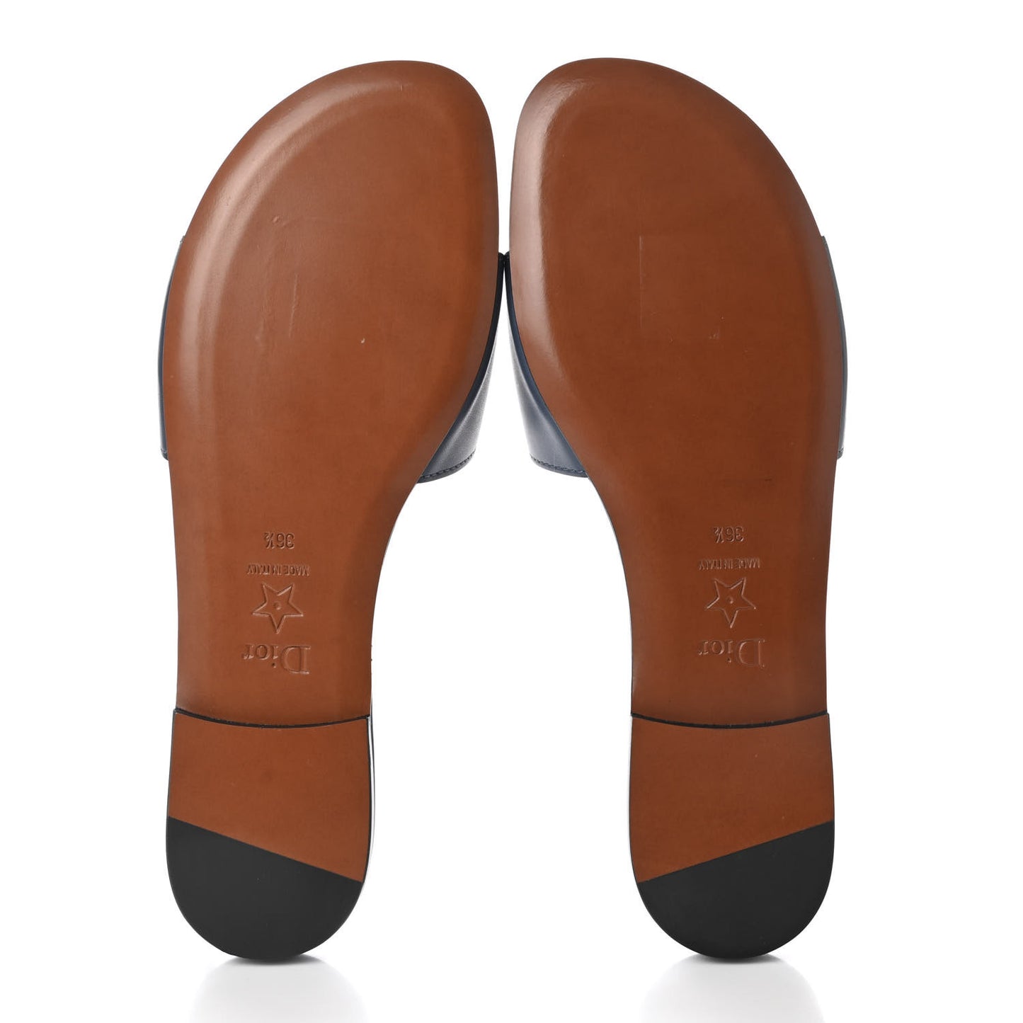 Calfskin D-Club Mule Sandal 36.5 Navy