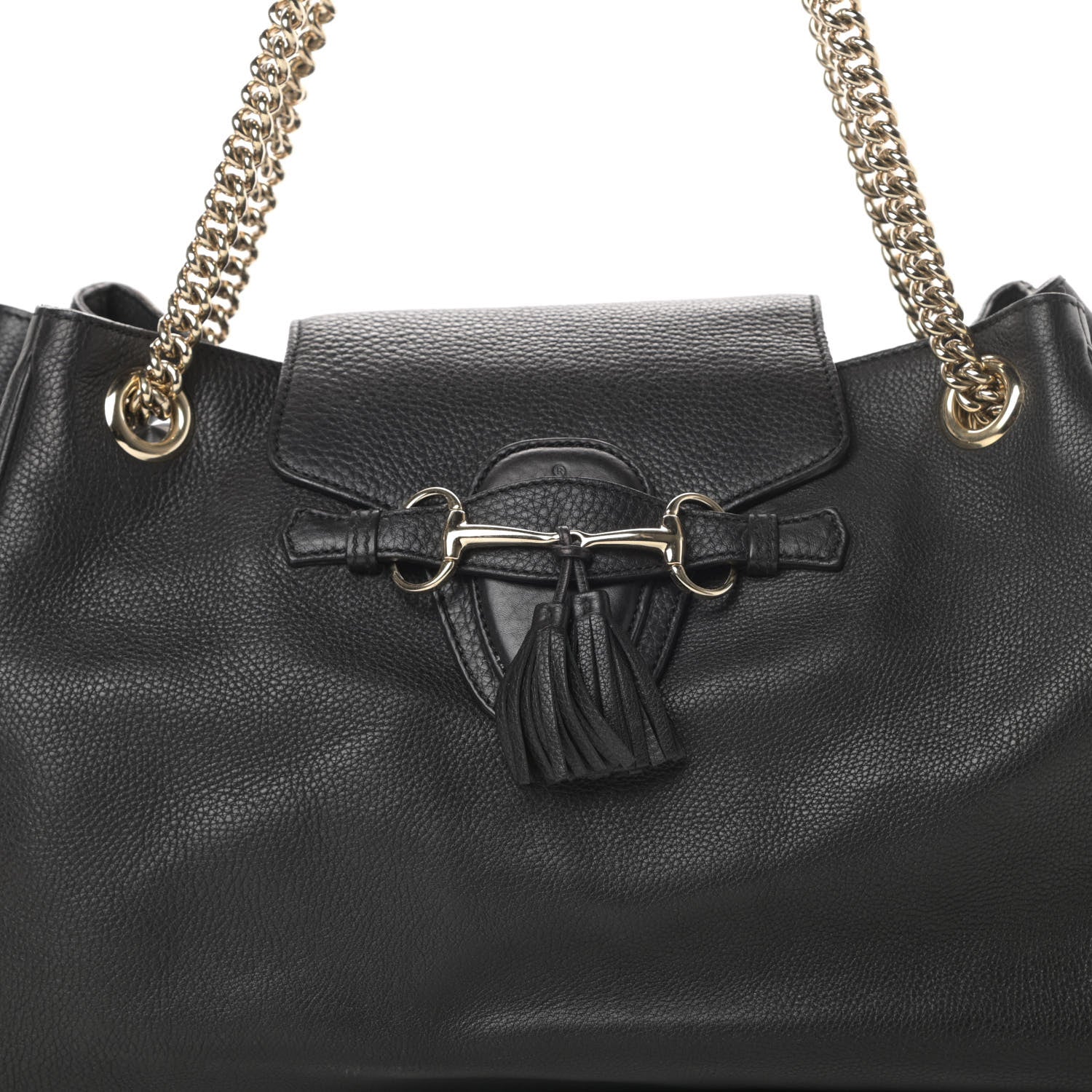 Gucci Calfskin Medium Emily Shoulder Bag Black 8 of 14