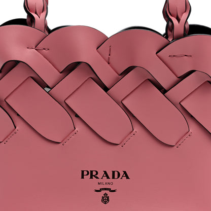 Prada Vitello Intreccio Tote Bag Petalo Black 7 of 9