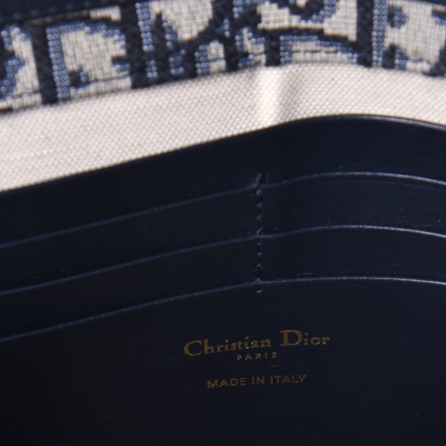 Christian Dior Oblique Saddle Chain Pouch Blue 6 of 10