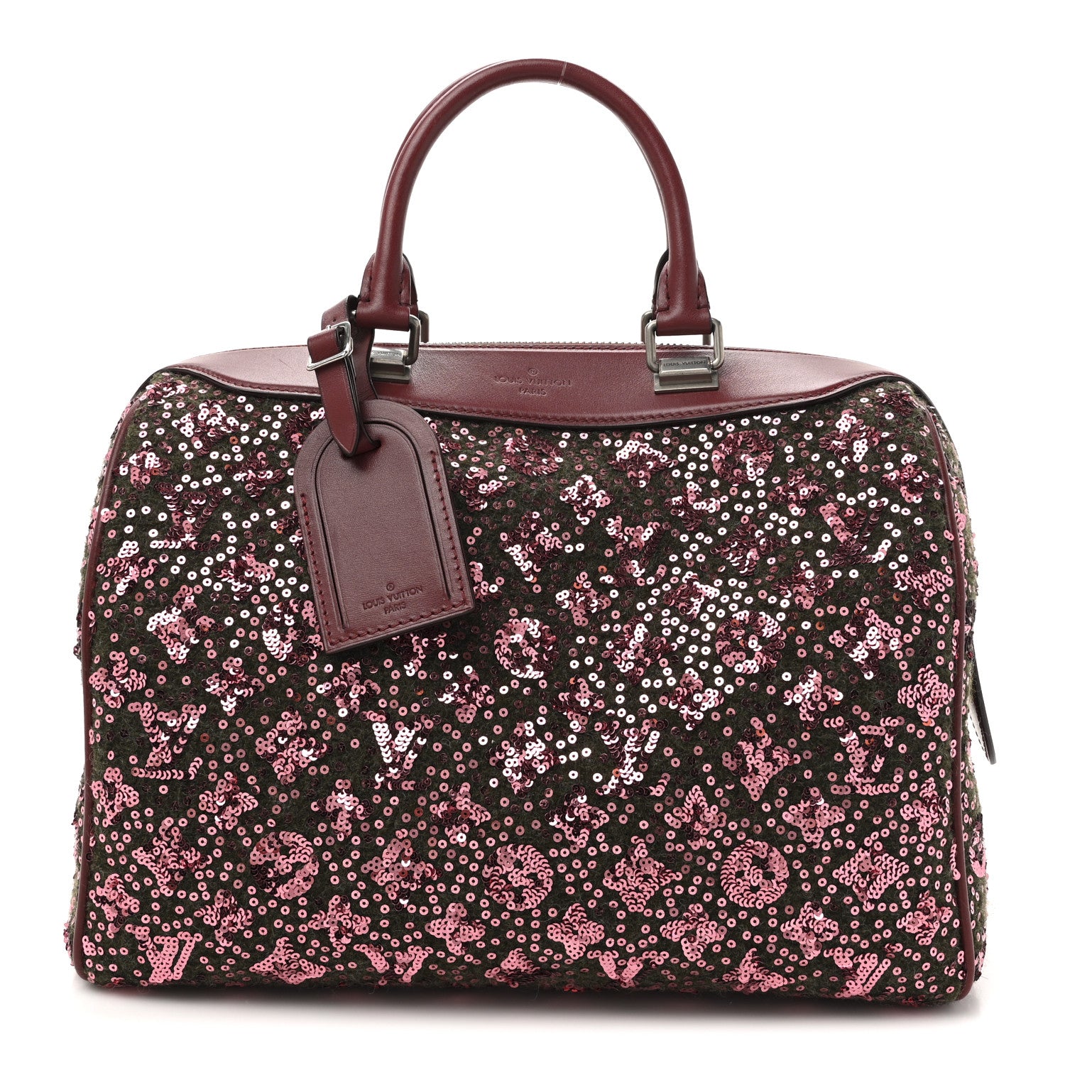 Louis Vuitton Sequin Monogram Sunshine Express Speedy Burgundy 1 of 11