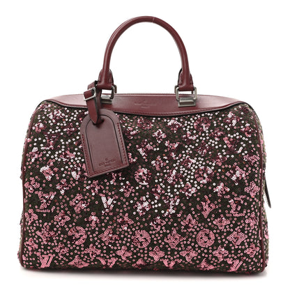 Louis Vuitton Sequin Monogram Sunshine Express Speedy Burgundy 1 of 11