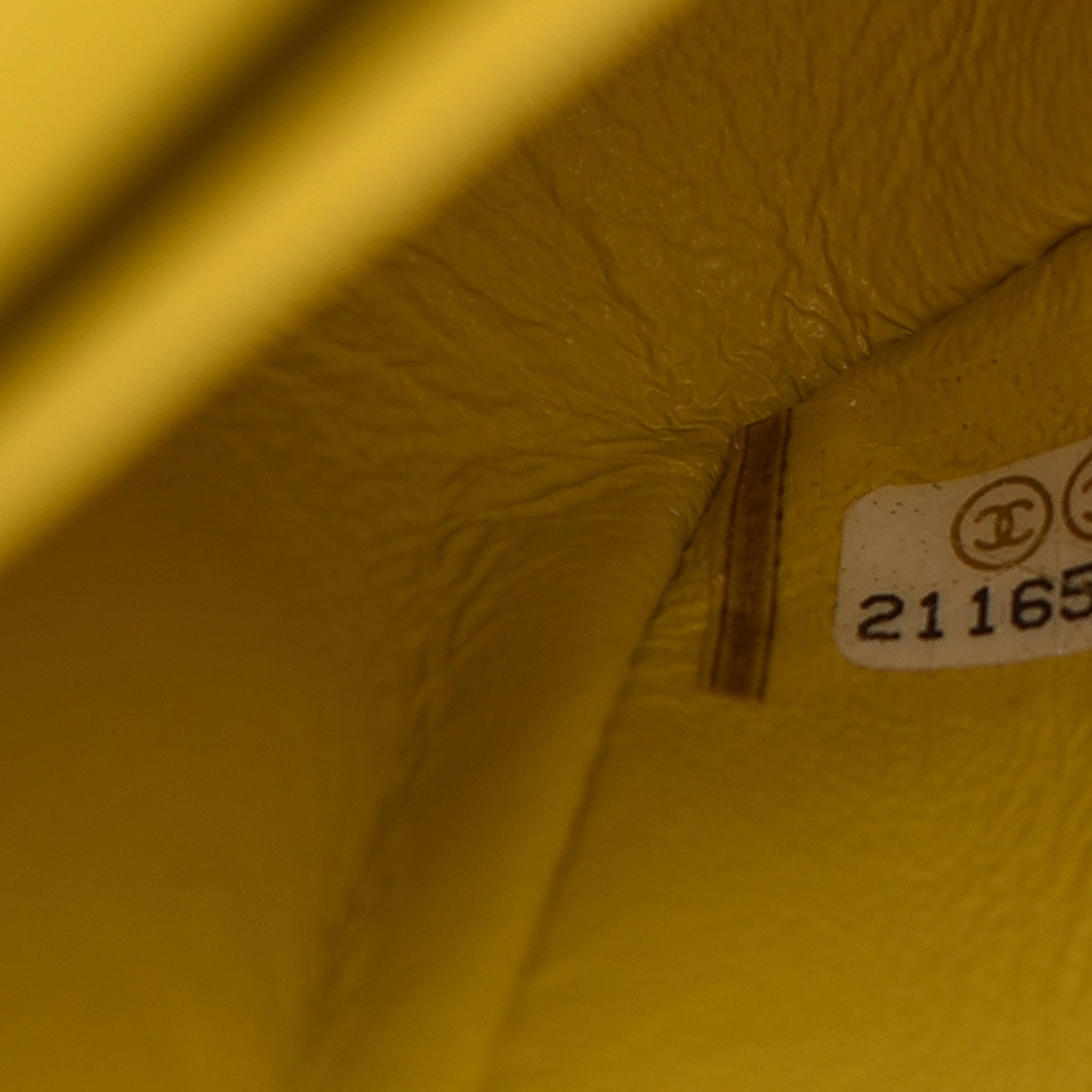 Lambskin Chevron Quilted Medium Double Flap Yellow