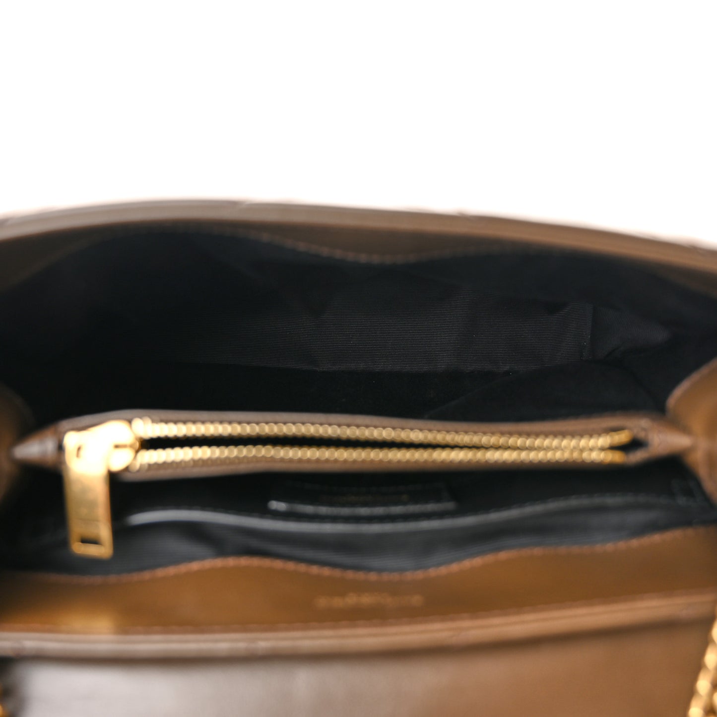 Calfskin Y Quilted Monogram Small Loulou Chain Satchel Soil Brown
