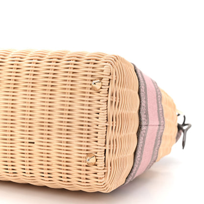 Christian Dior Wicker Oblique Medium Lady Dior Bag Pink Grey 9 of 9