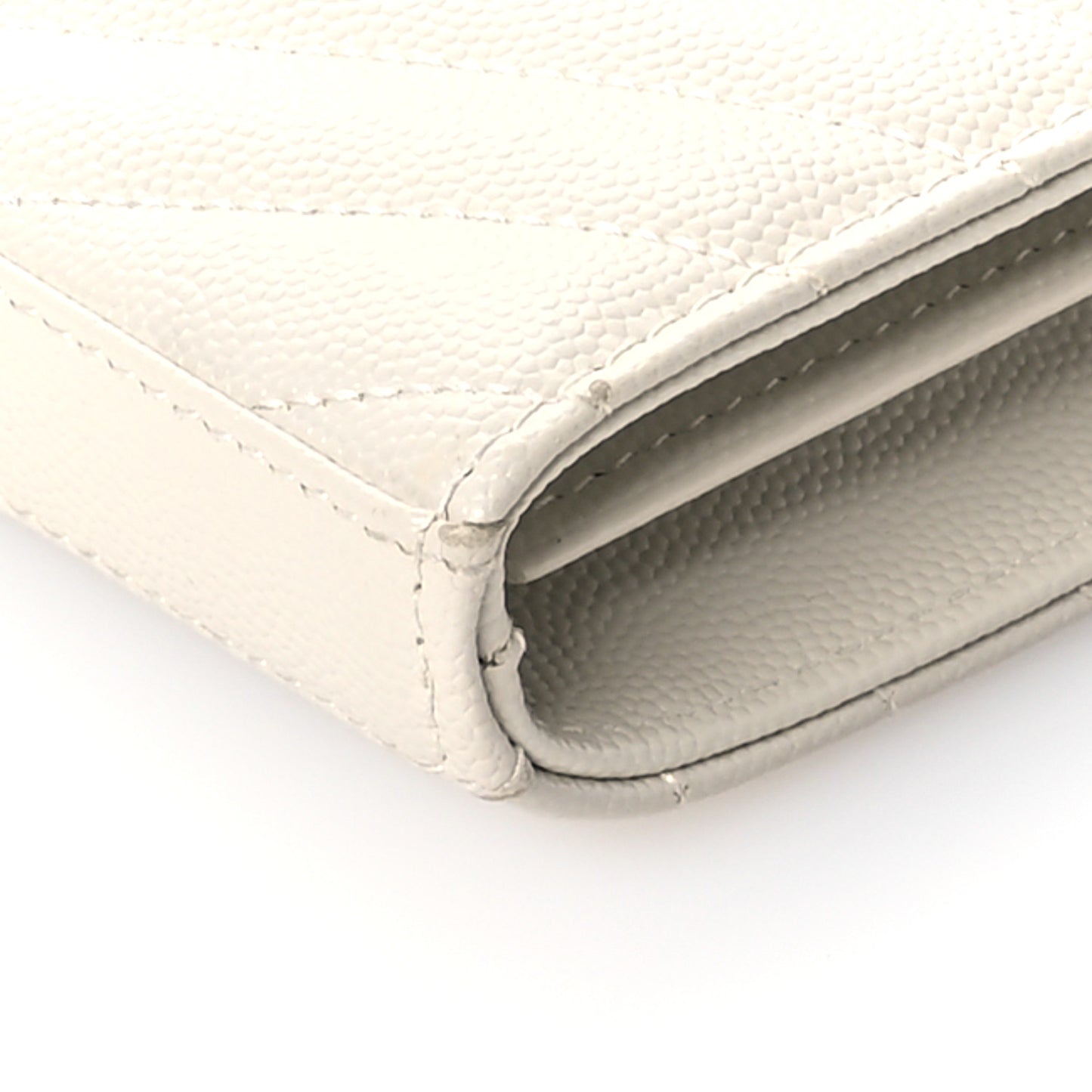 Grain De Poudre Matelasse Chevron Monogram Chain Wallet Crema Soft