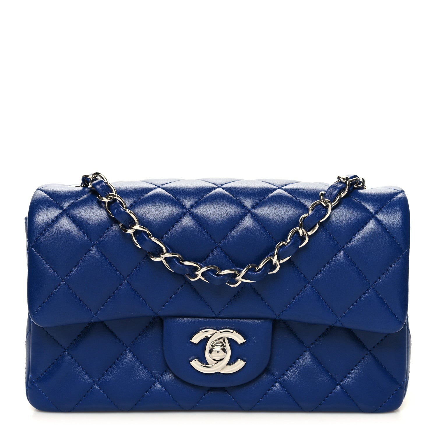 Chanel Lambskin Quilted Mini Rectangular Flap Royal Blue 1 of 11